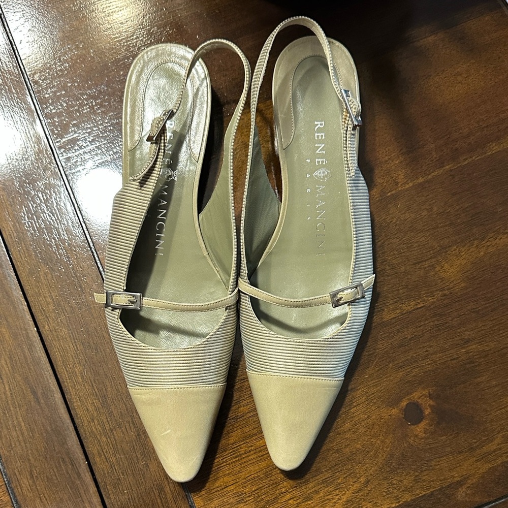 Rene Mancini light green Slingback shoes